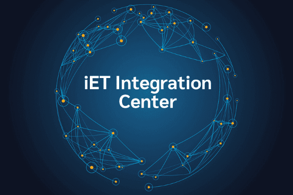 product name on an abstract blue and yellow background