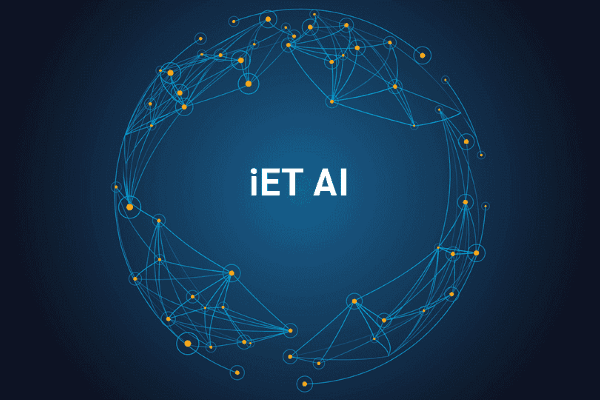 product name on an abstract blue and yellow background