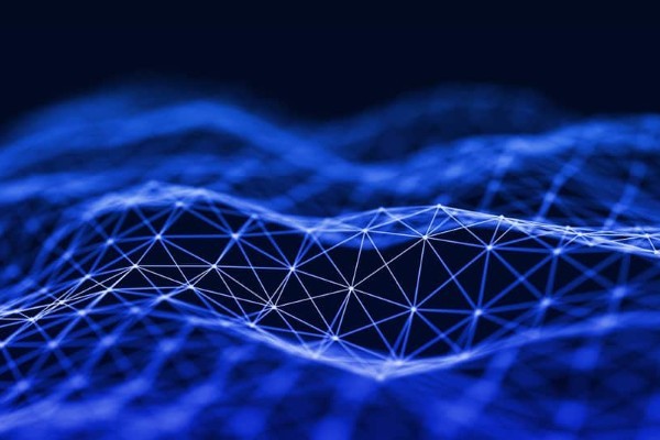 abstract mesh on blue background